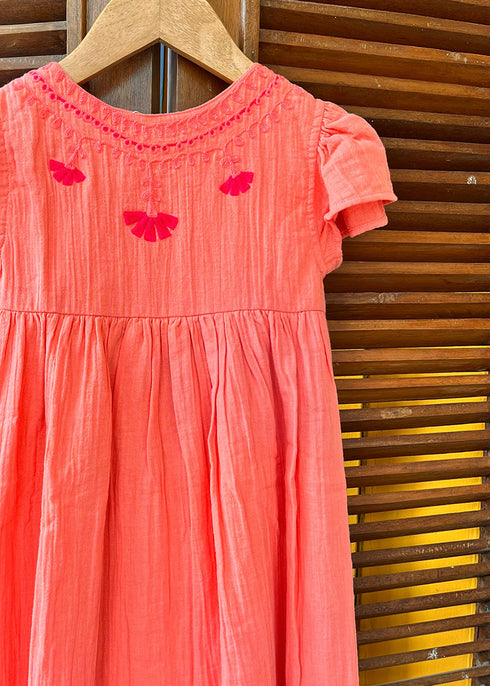 Summer Girls Dress orange Flowers